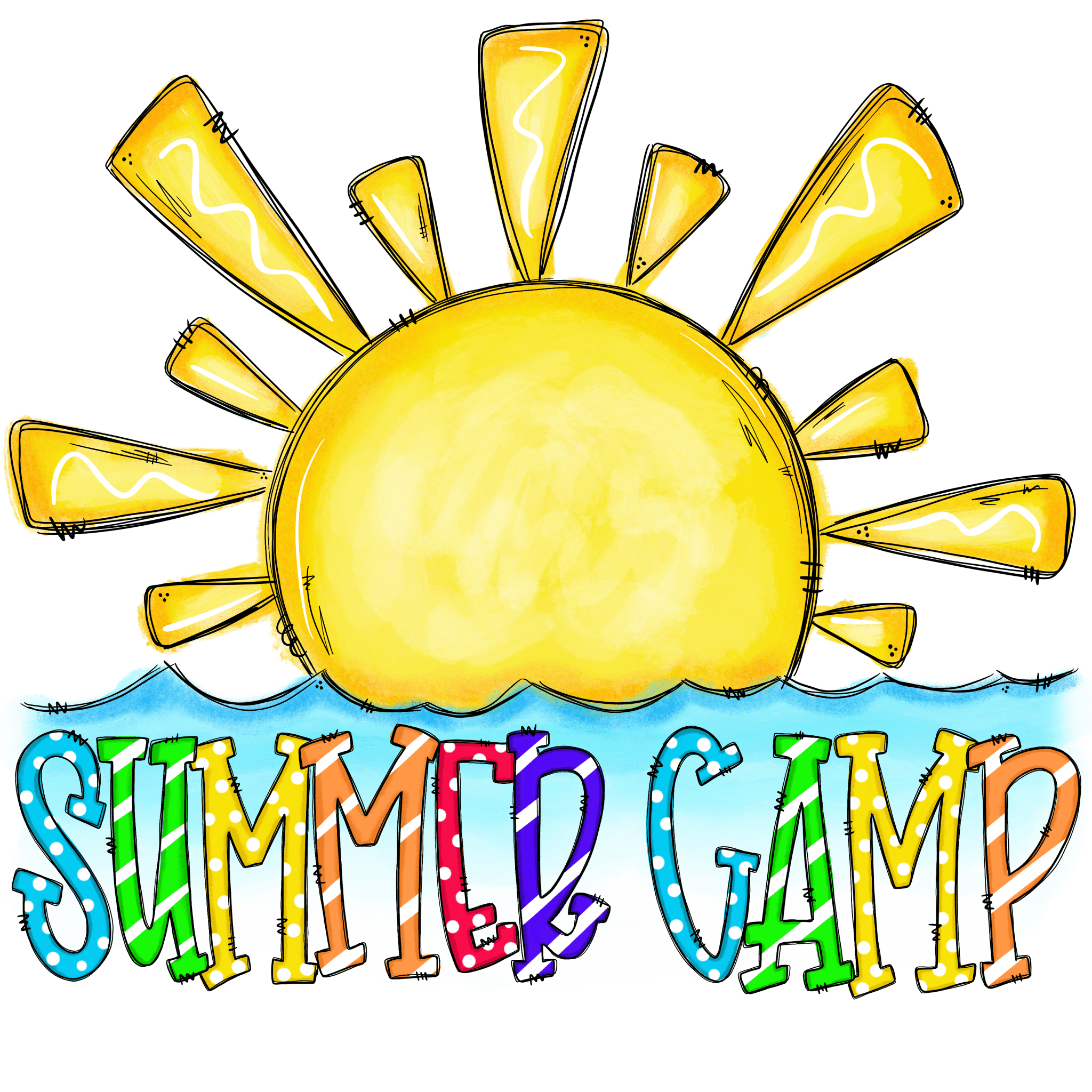 SM4 - Sumer Camp Doodle DTF Transfer - My Vinyl Craft