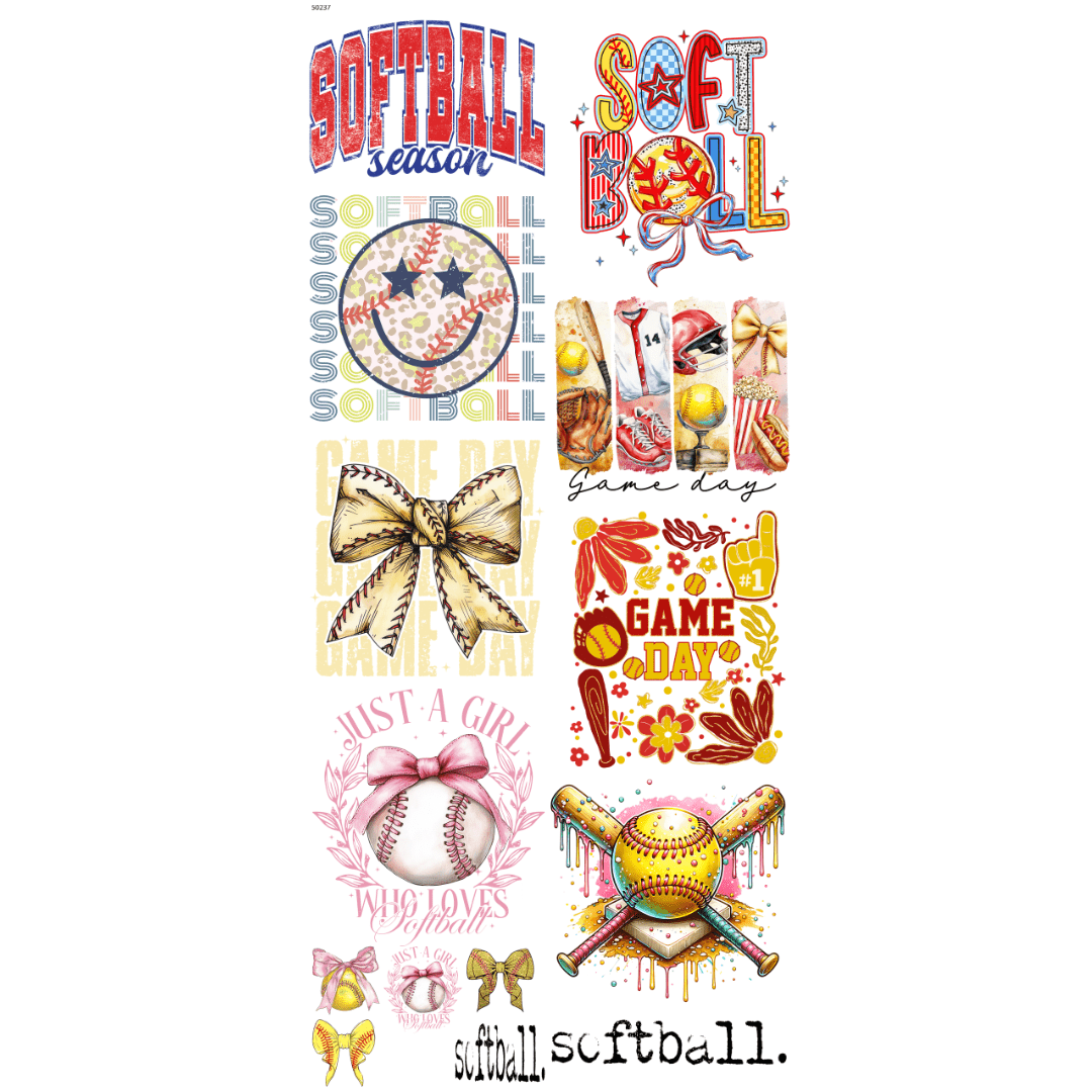 Softball DTF Pre - Made Gangsheet - My Vinyl Craft