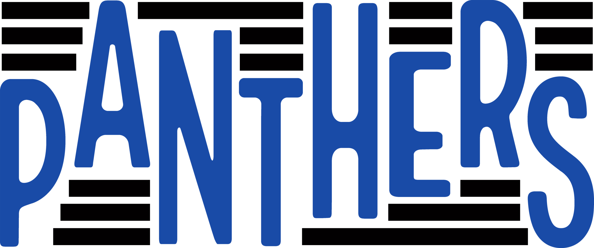 SP64 - Blue Panthers Lines DTF Transfer - My Vinyl Craft