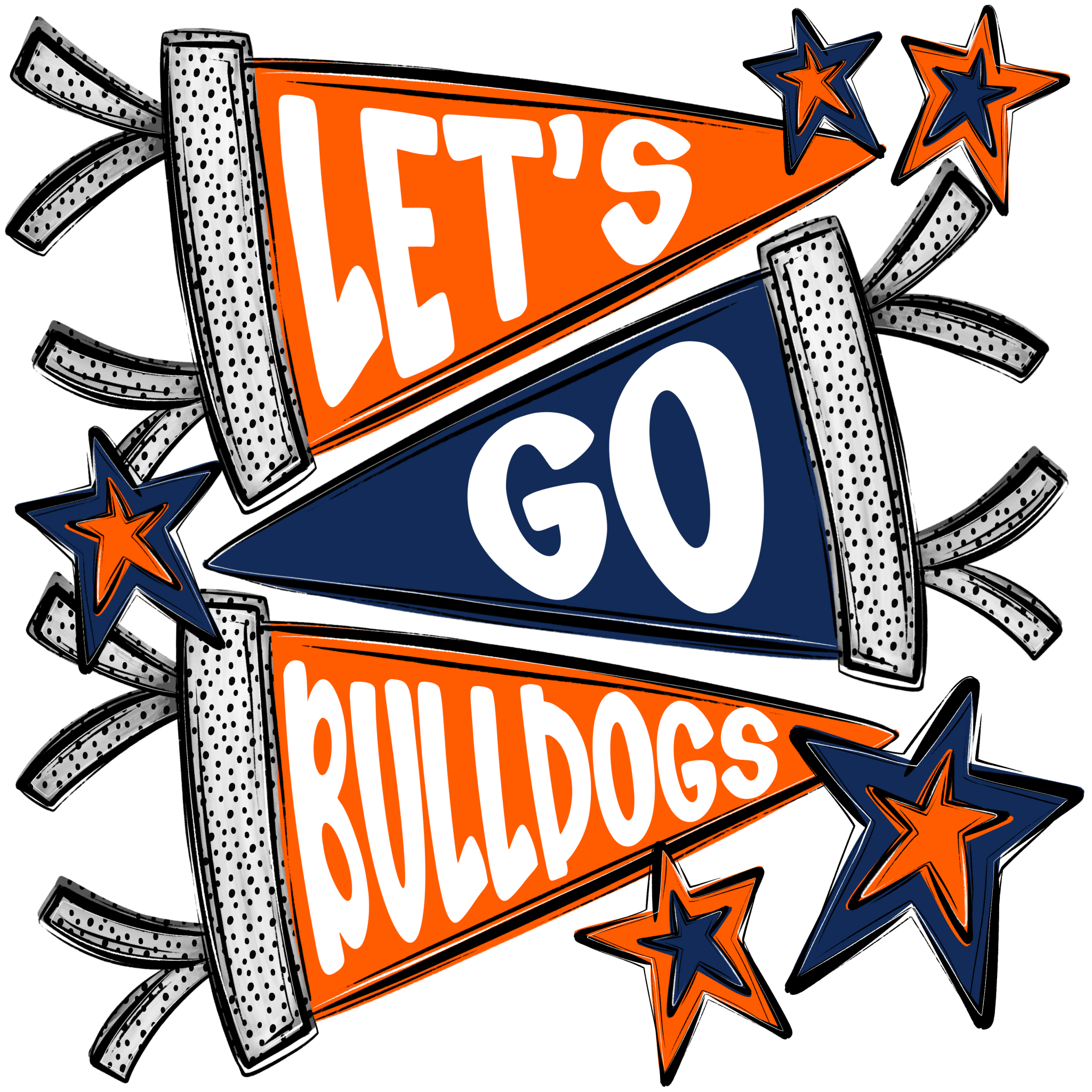 SP64 - Bulldog Pennant DTF Transfer - My Vinyl Craft