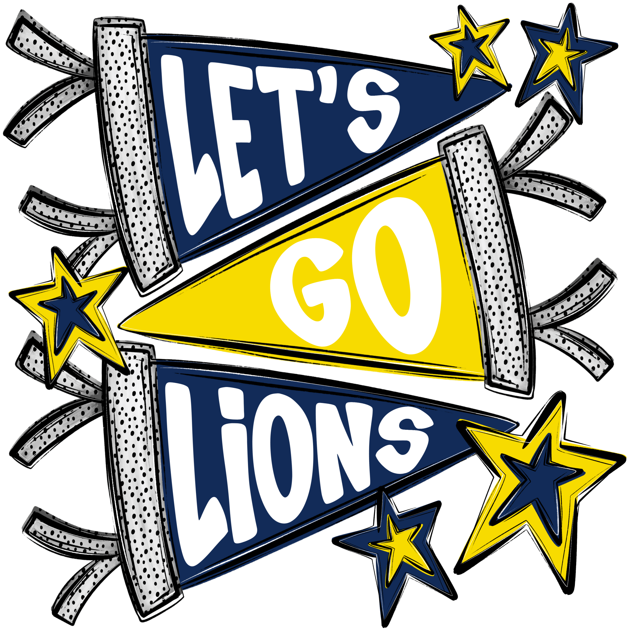 SP67 - Lion Pennant DTF Transfer - My Vinyl Craft