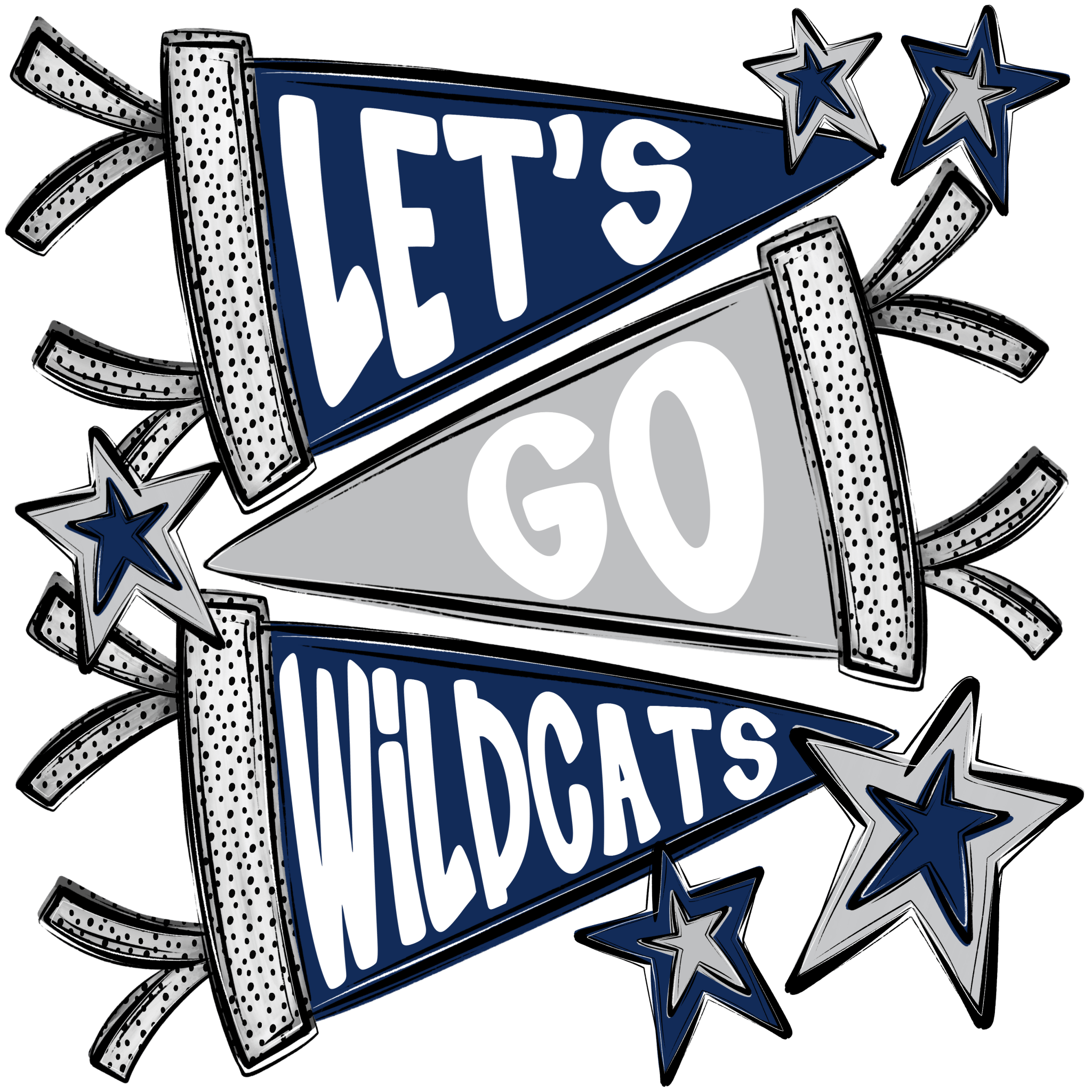 SP68 - Wildcat Pennant DTF Transfer - My Vinyl Craft