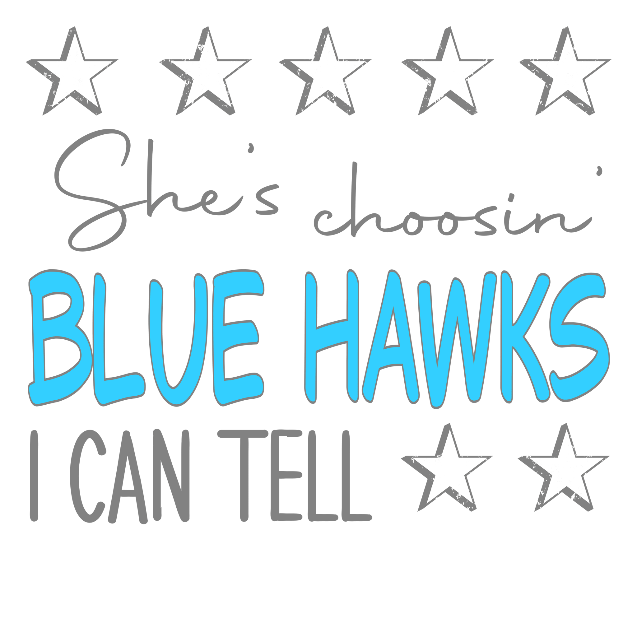 SP8 - Choosin Blue Hawks DTF Transfer - My Vinyl Craft