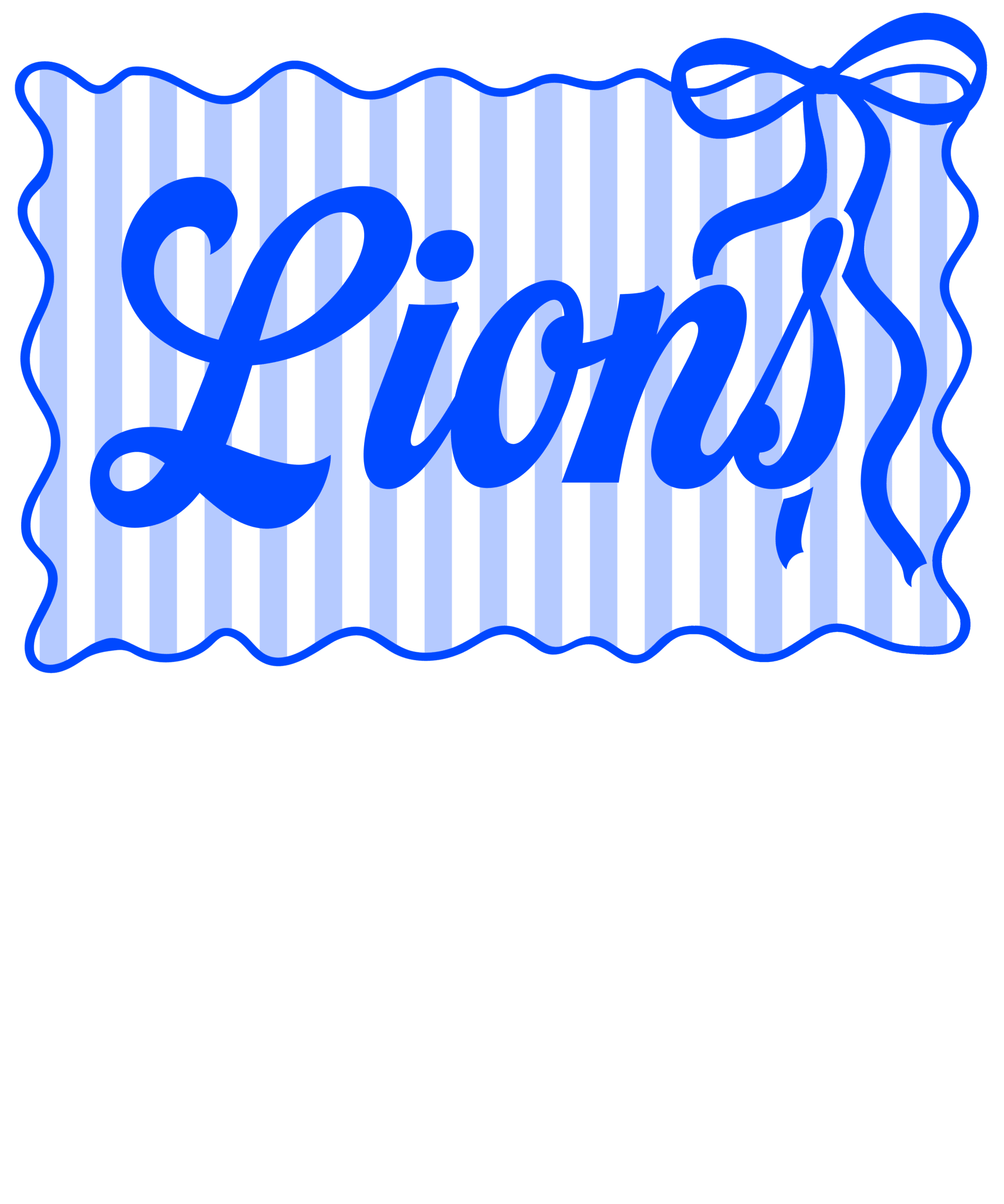 SP86 - Striped Bow Lions DTF Transfer - My Vinyl Craft