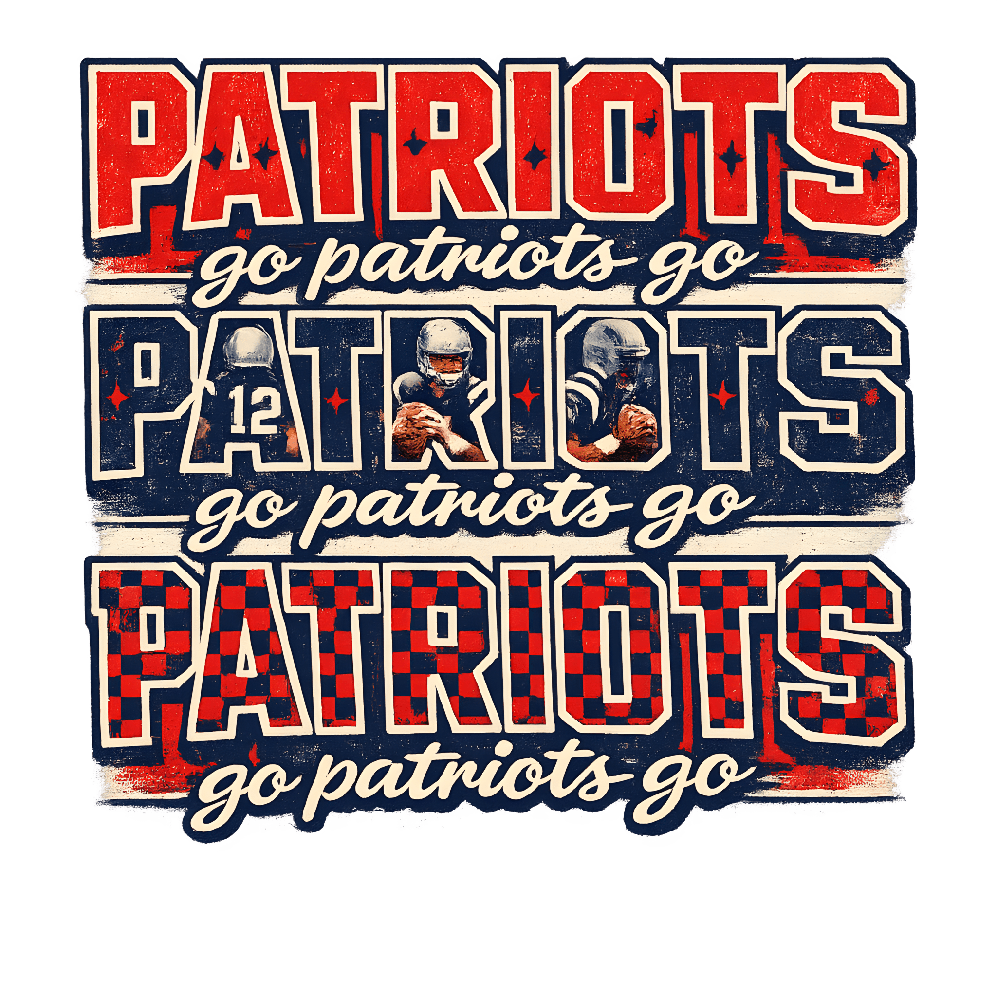 SS14 - Go Patriots Go DTF Transfer - My Vinyl Craft
