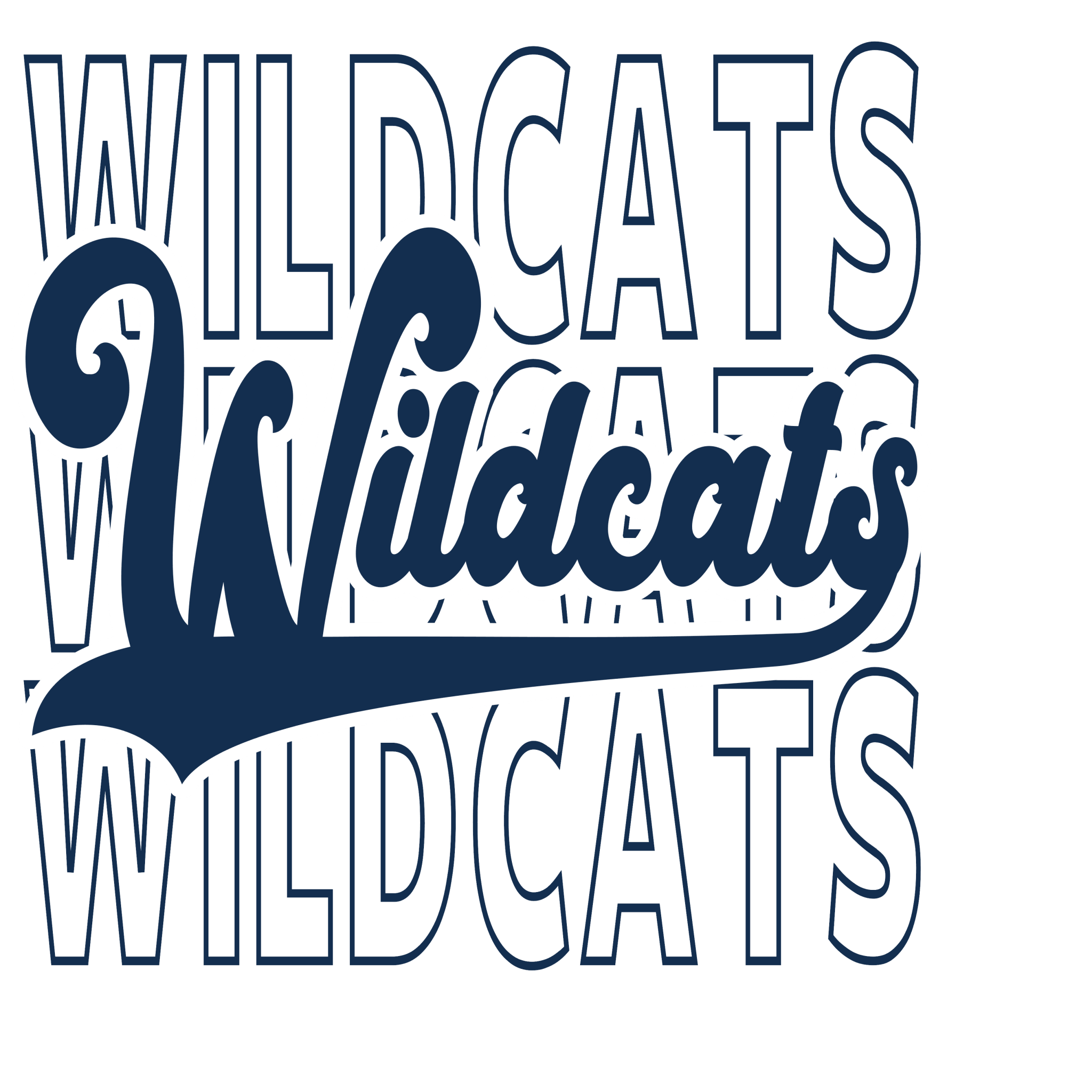 Stacked Script Wildcats DTF Transfer - My Vinyl Craft