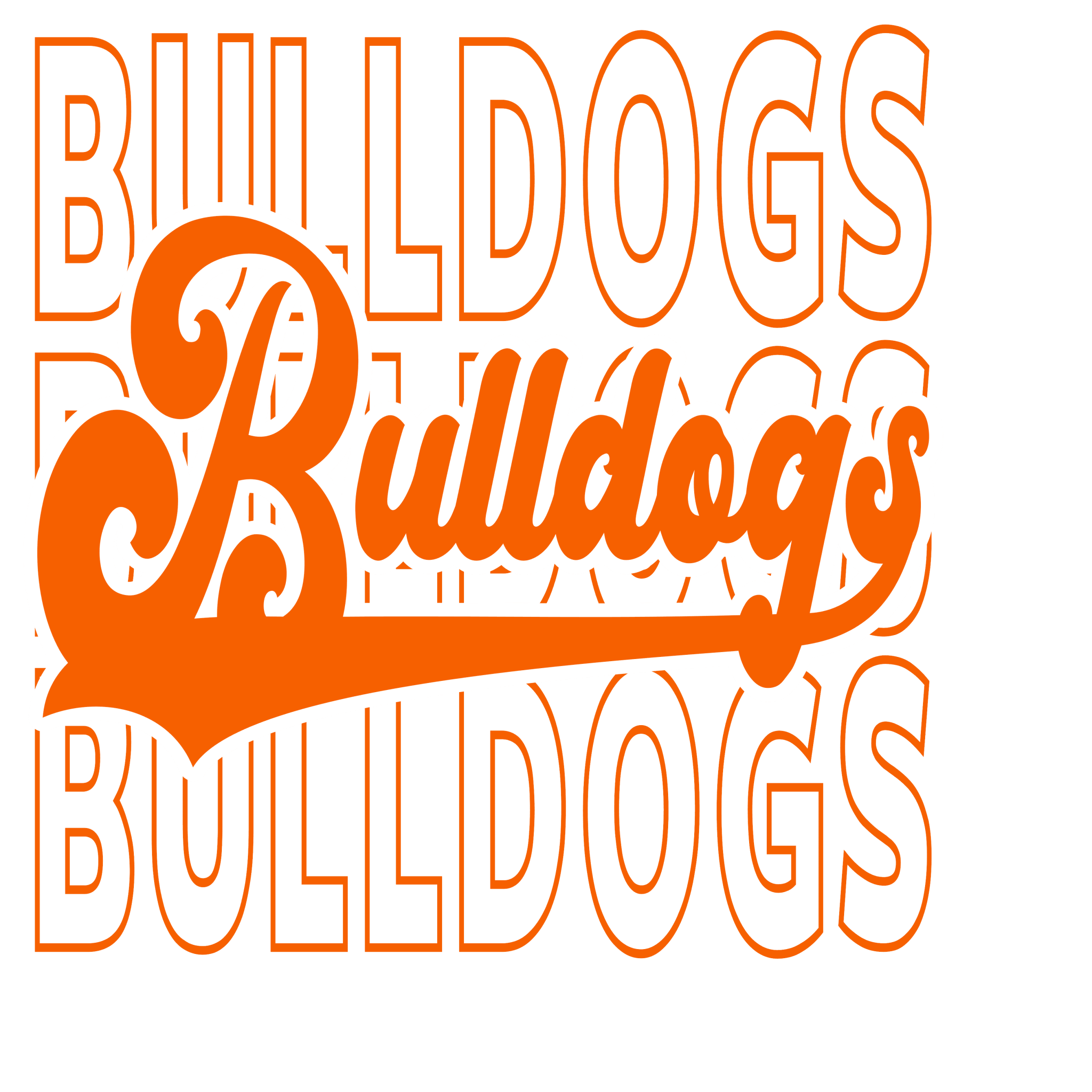 Stacked Varsity Bulldogs DTF Transfer - My Vinyl Craft