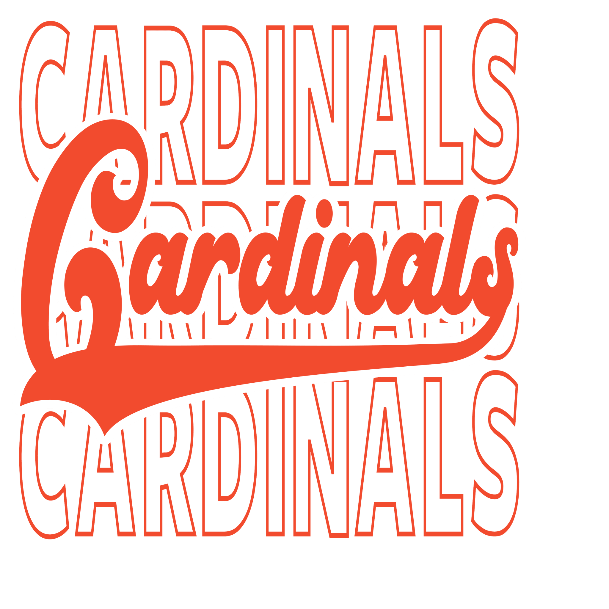 Stacked Varsity Cardinals DTF Transfer - My Vinyl Craft