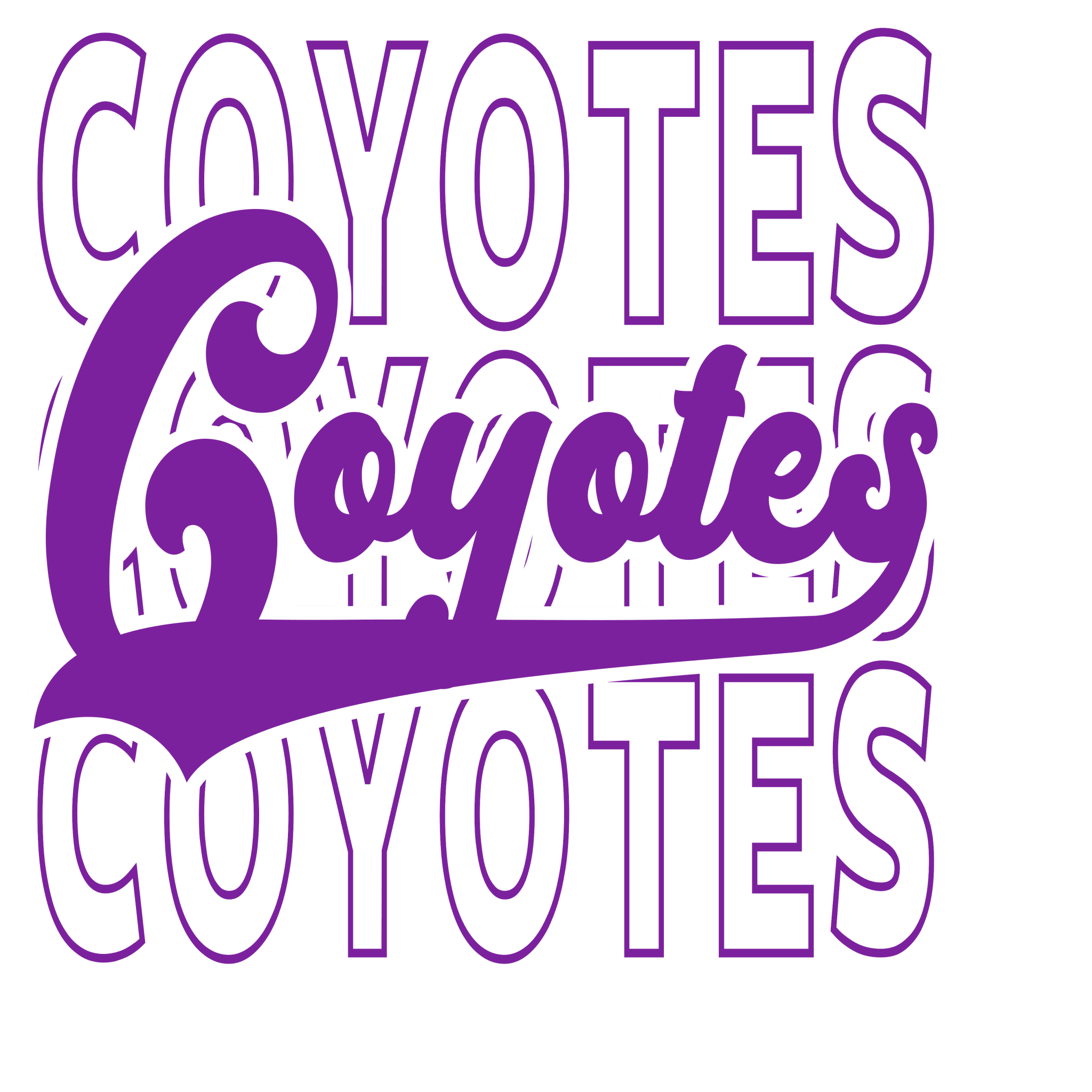 Stacked Varsity Coyotes DTF Transfer - My Vinyl Craft