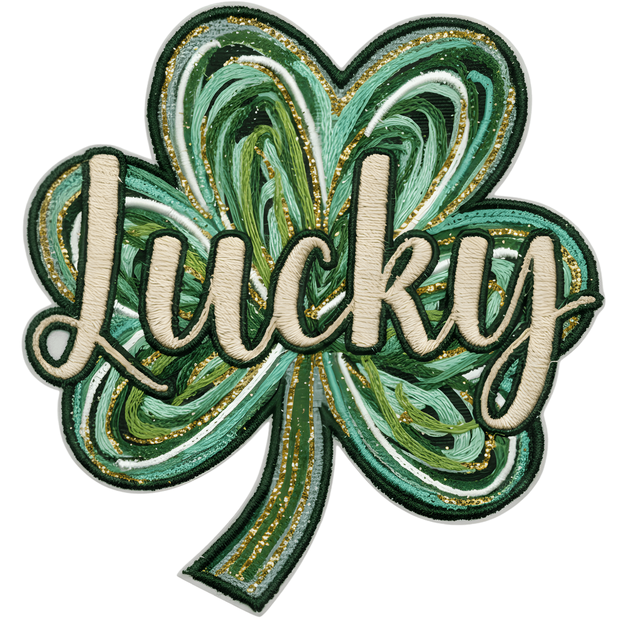 STP1 - Lucky Clover Brushstroke DTF Transfer - My Vinyl Craft