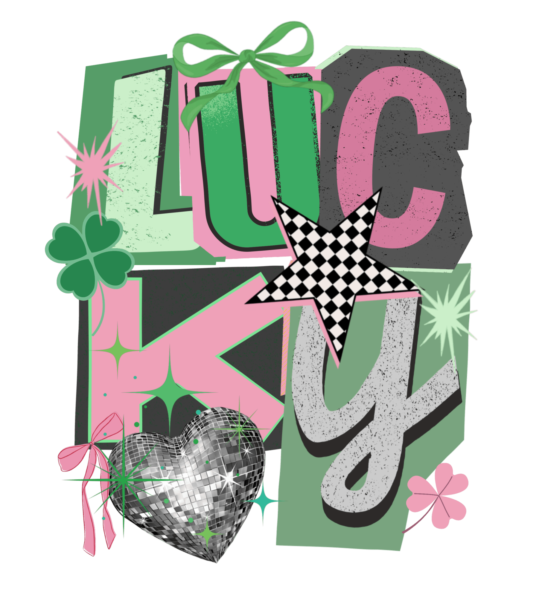 STP10 - Lucky Collage DTF Transfer - My Vinyl Craft