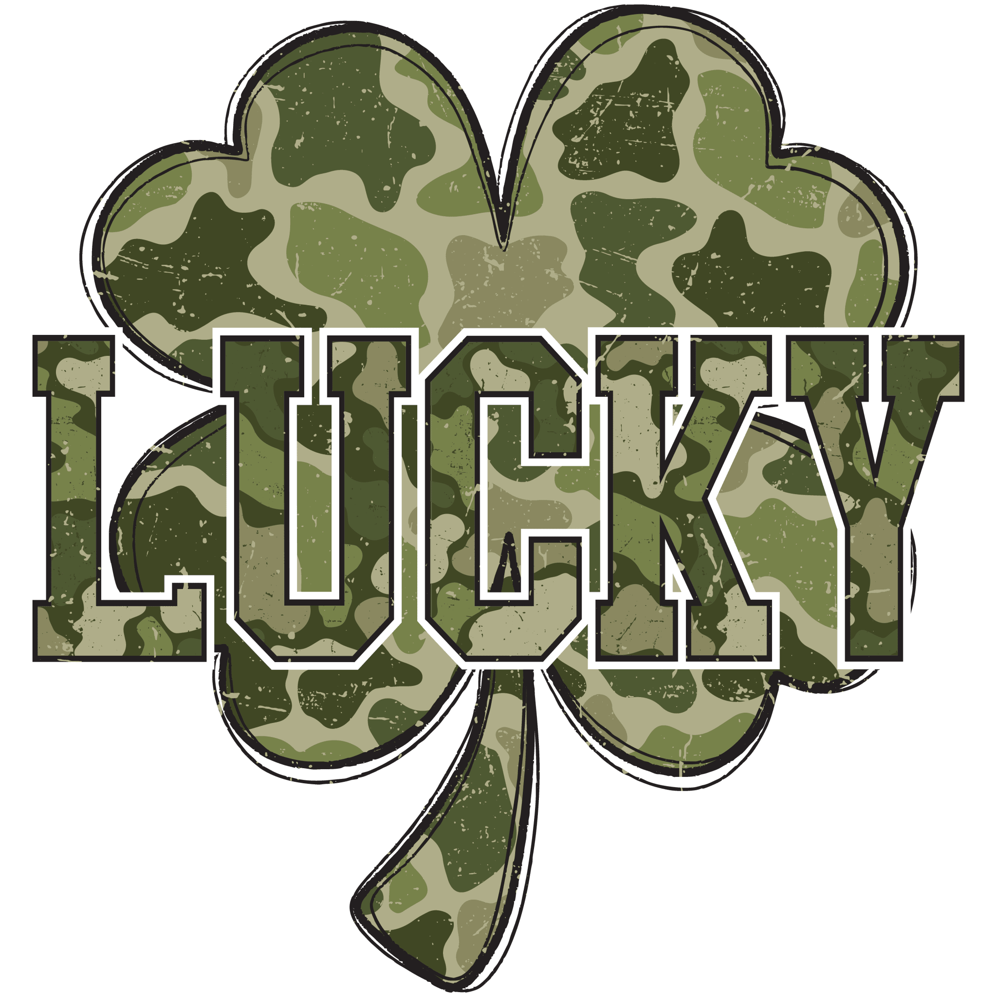 STP4 - Camo Lucky DTF Transfer - My Vinyl Craft
