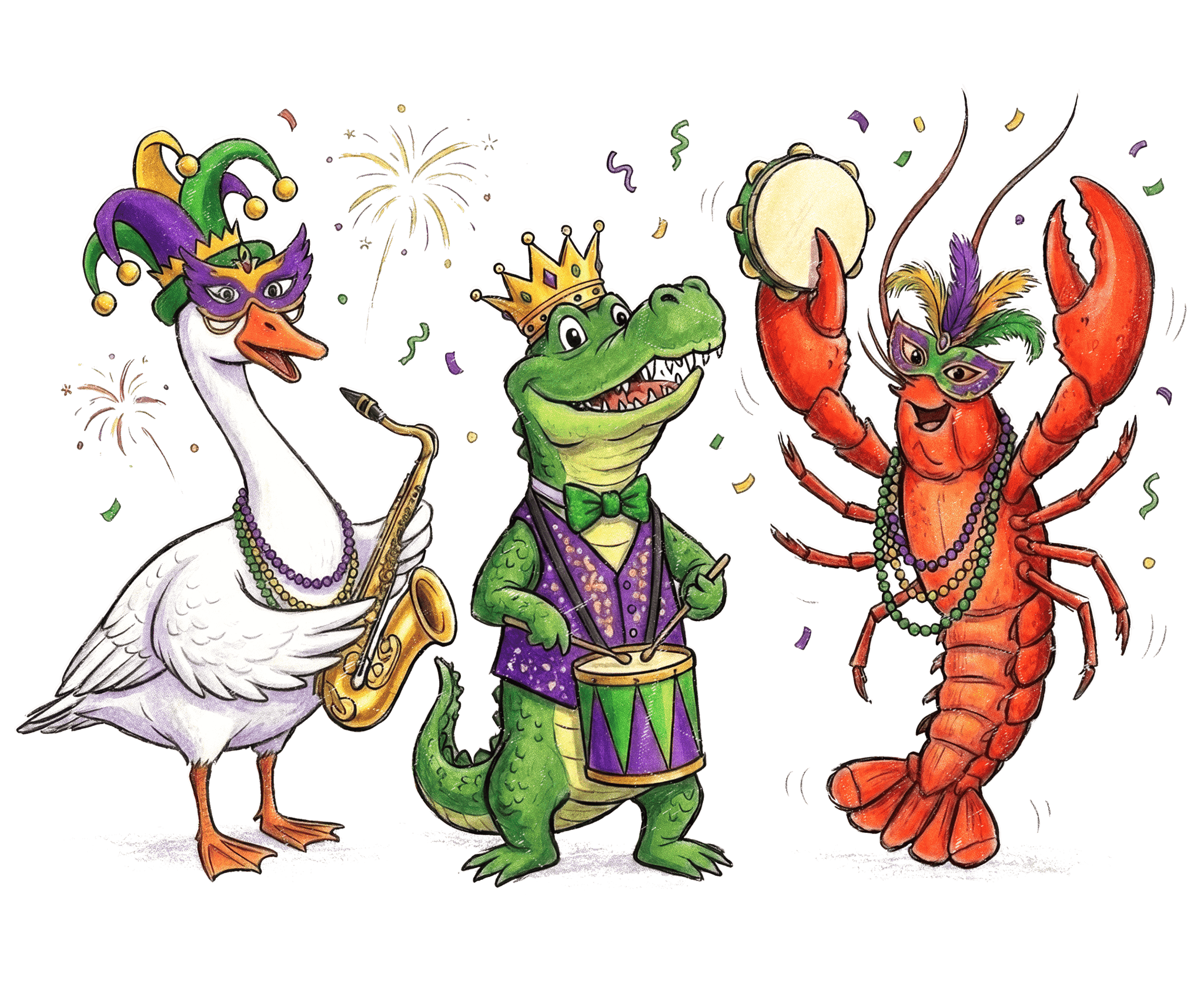 UV11 - Mardi Party Animals UV DTF Cup Wrap - My Vinyl Craft