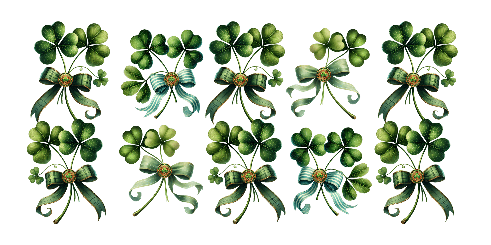 UV126 - Shamrocks and Bows UV DTF Cup Wrap - My Vinyl Craft