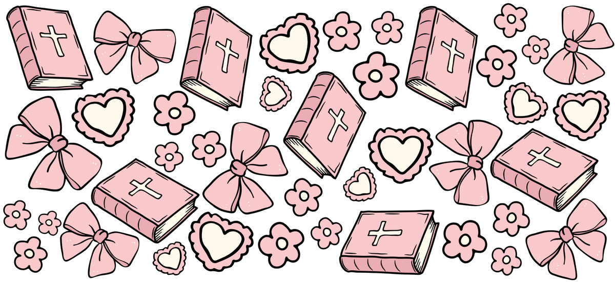 UV51 - Pink Bible UV DTF Cup Wrap - My Vinyl Craft