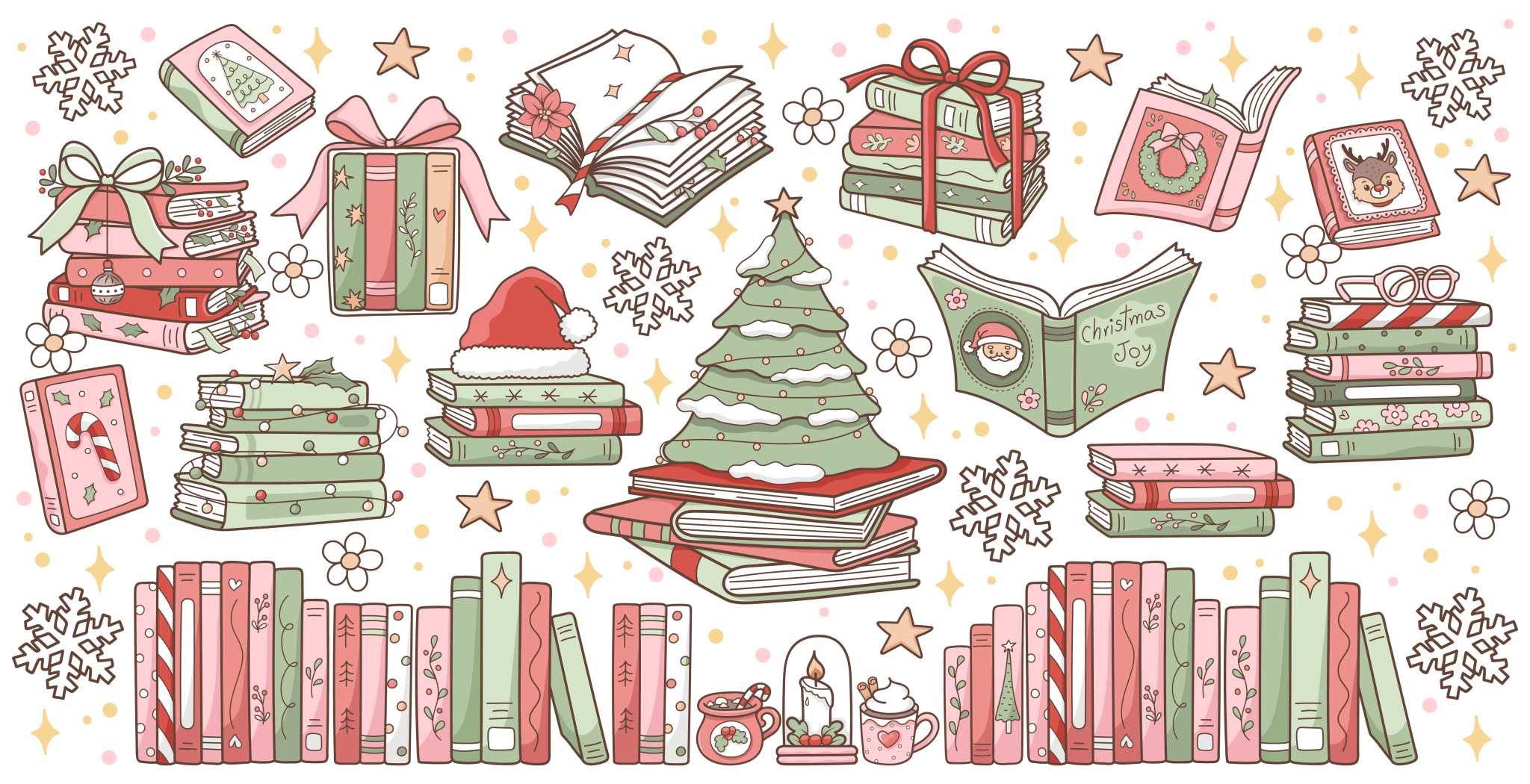 UV83 - Christmas Books UV DTF Cup Wraps - My Vinyl Craft