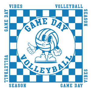 V3 - Volleyball Gameday Blue DTF Transfer - My Vinyl Craft