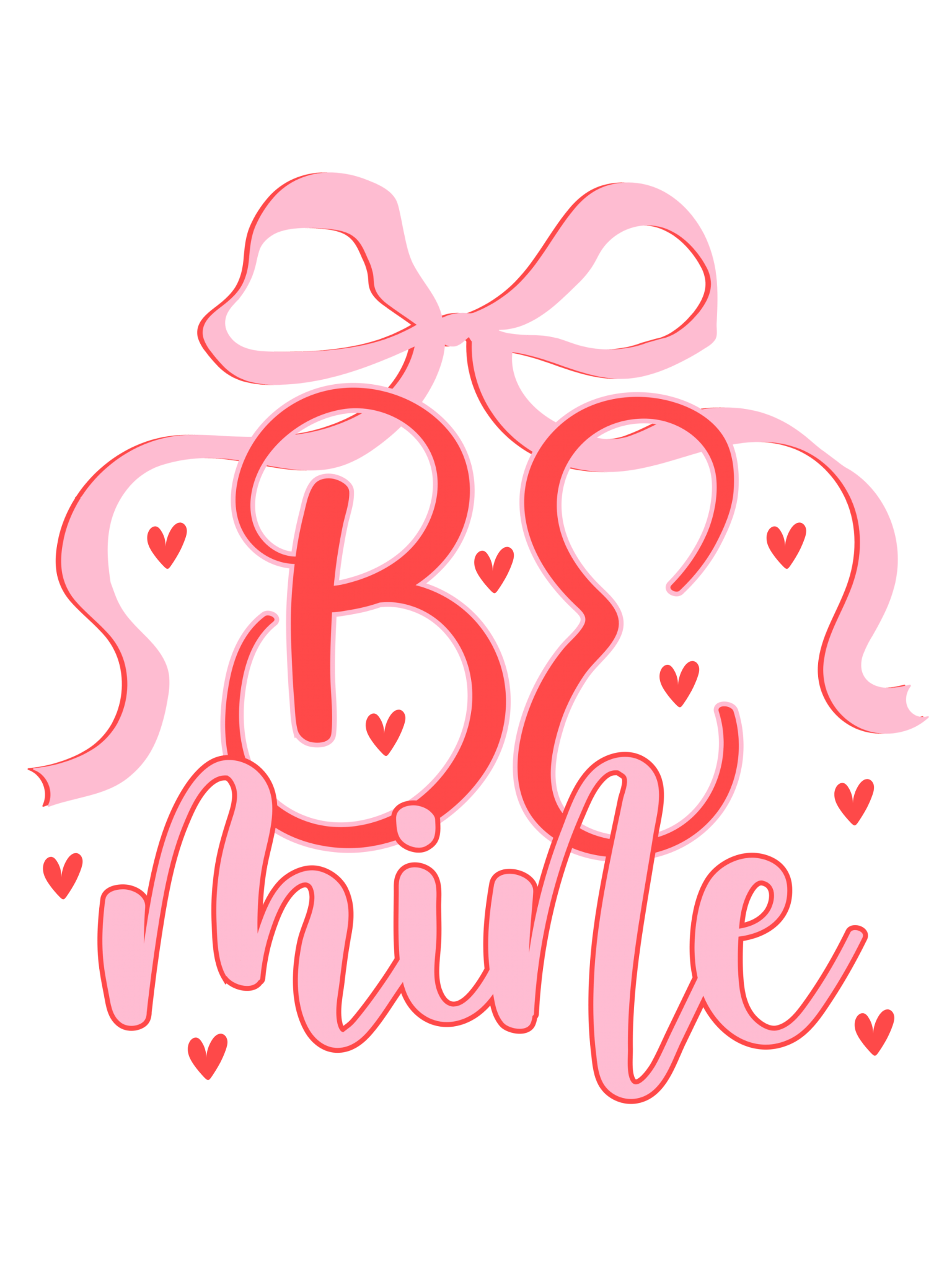 VA3 - Be Mine Coquette Bow DTF Transfer - My Vinyl Craft