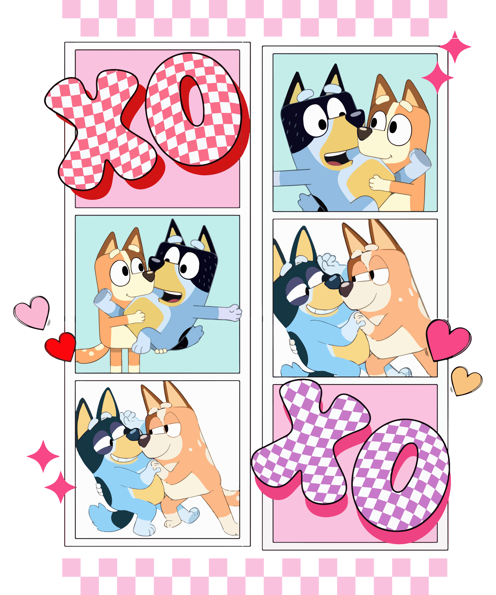 VA47 - Bluey Valentines DTF Transfer - My Vinyl Craft