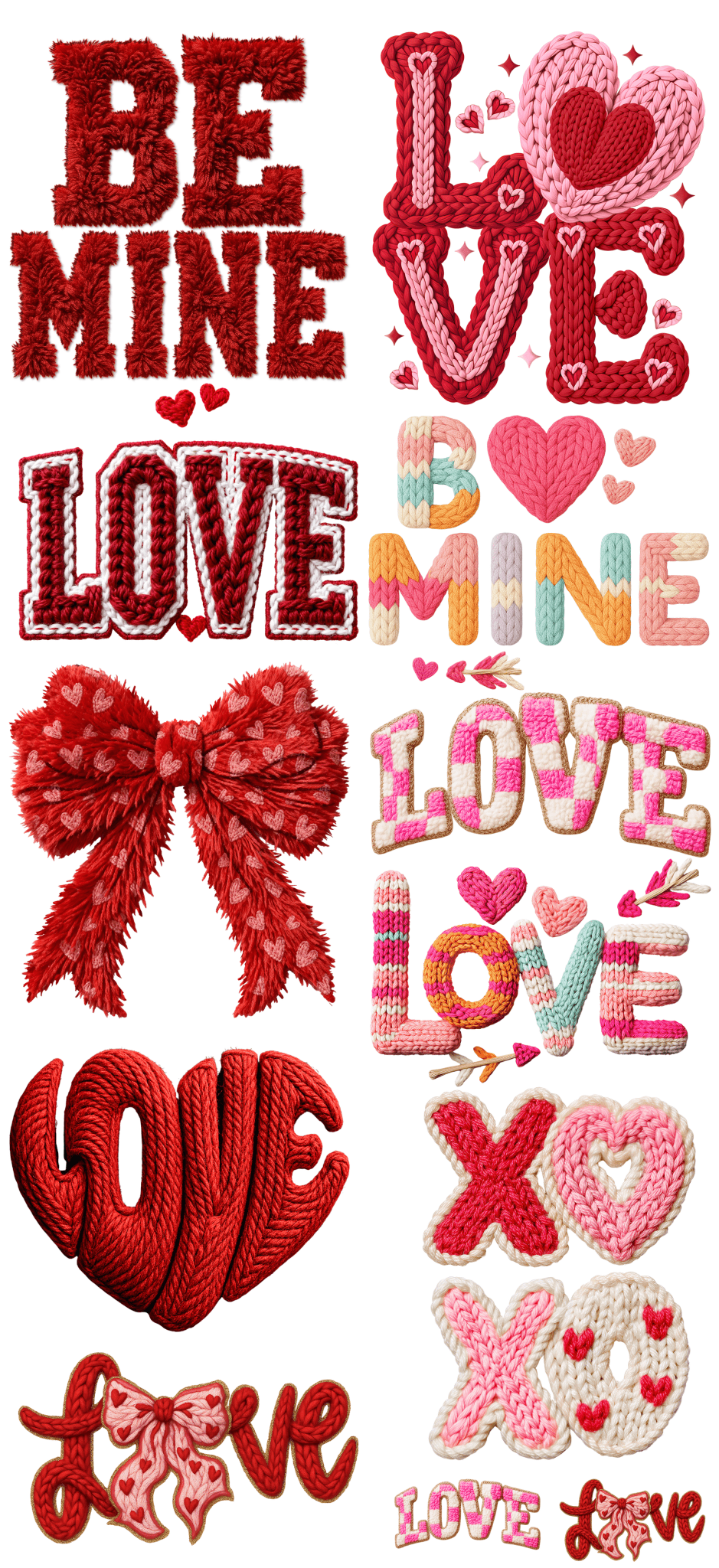 Valentines Yarn DTF Gangsheet - My Vinyl Craft