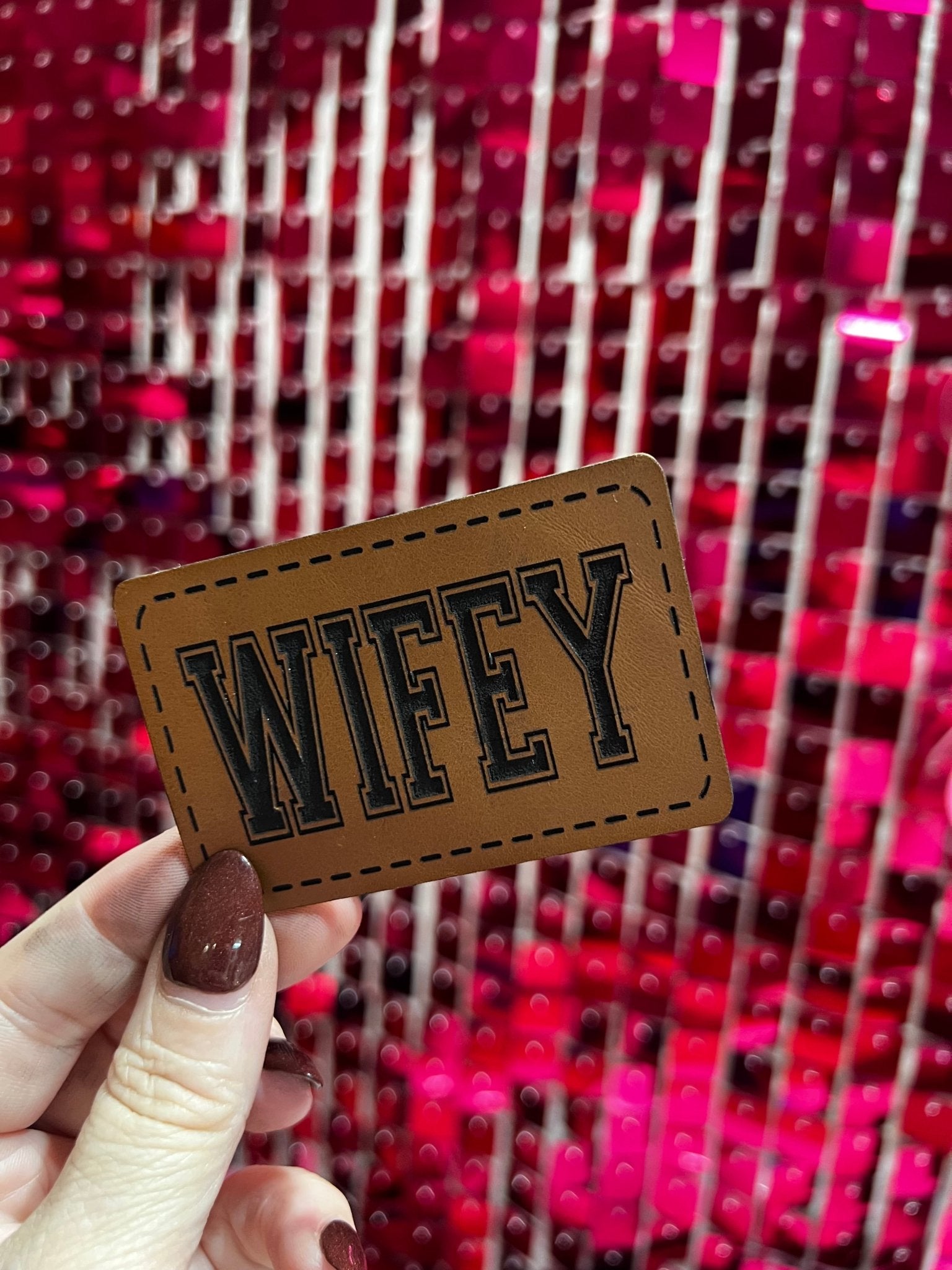 Wifey Leatherette Iron on Patch - My Vinyl Craft