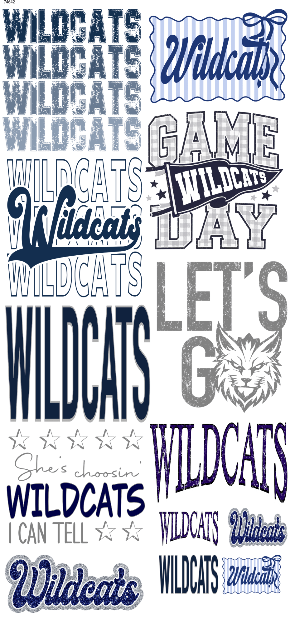 Wildcats 26 Mascot Pre-Made DTF Gangsheet - My Vinyl Craft