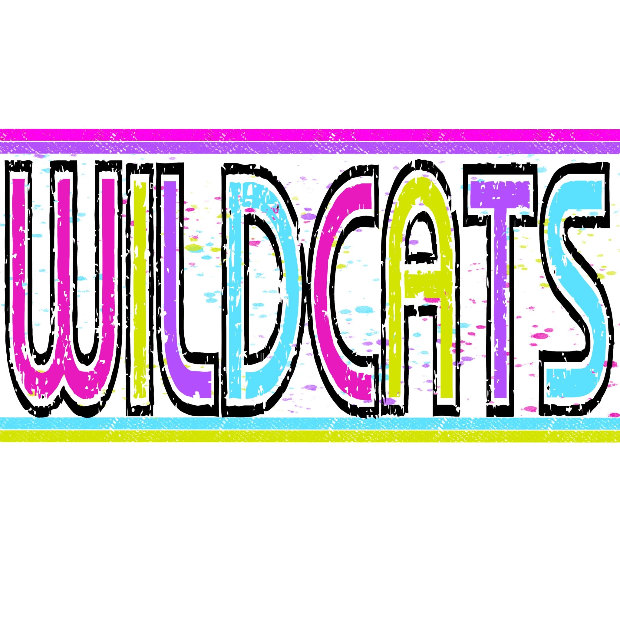 Wildcats Splatter DTF Transfer - My Vinyl Craft