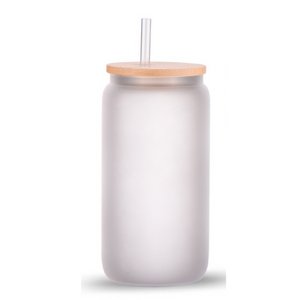 16oz. Glass Can Cup with lid