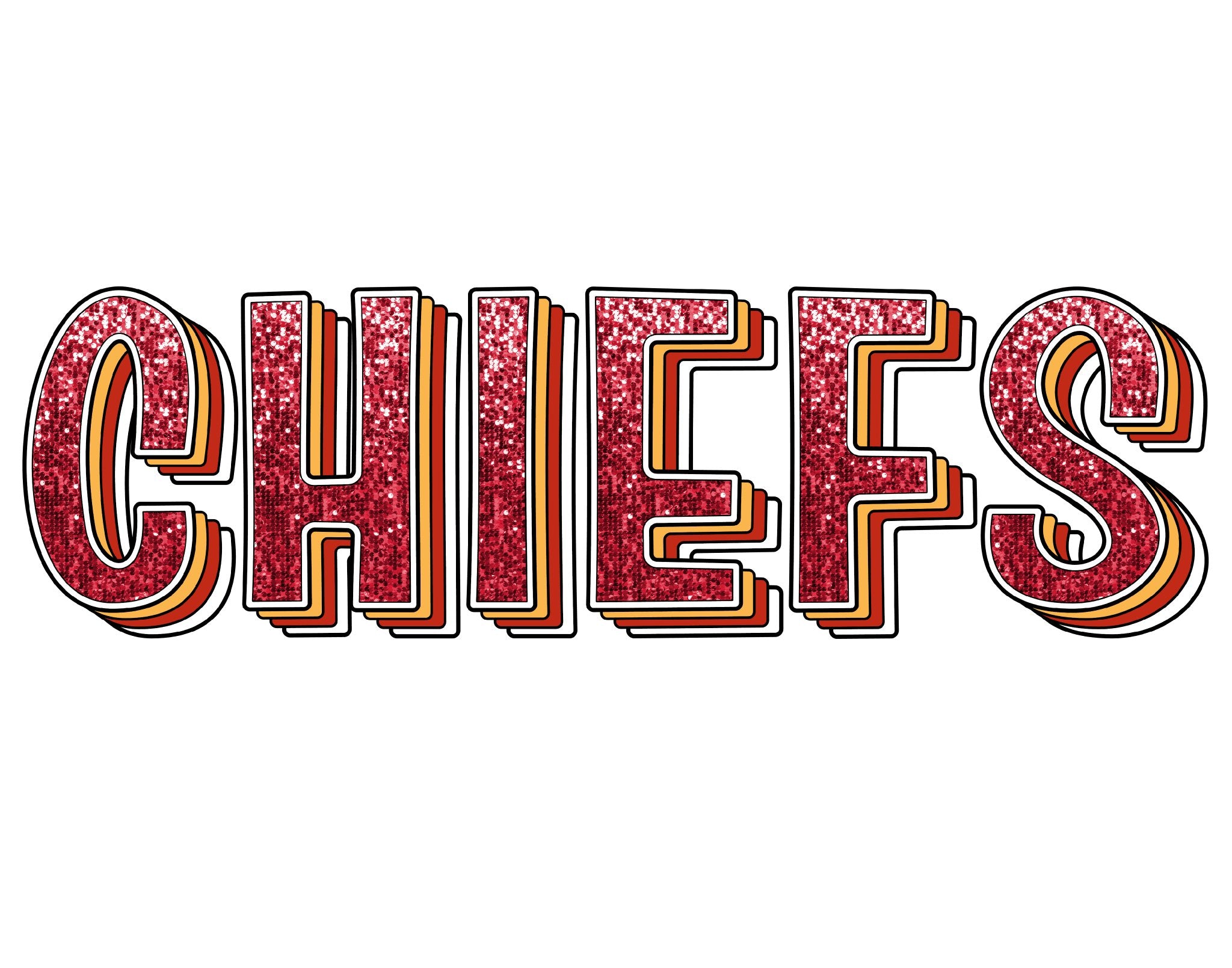 Cheifs Faux Glitter DTF Transfer - My Vinyl Craft