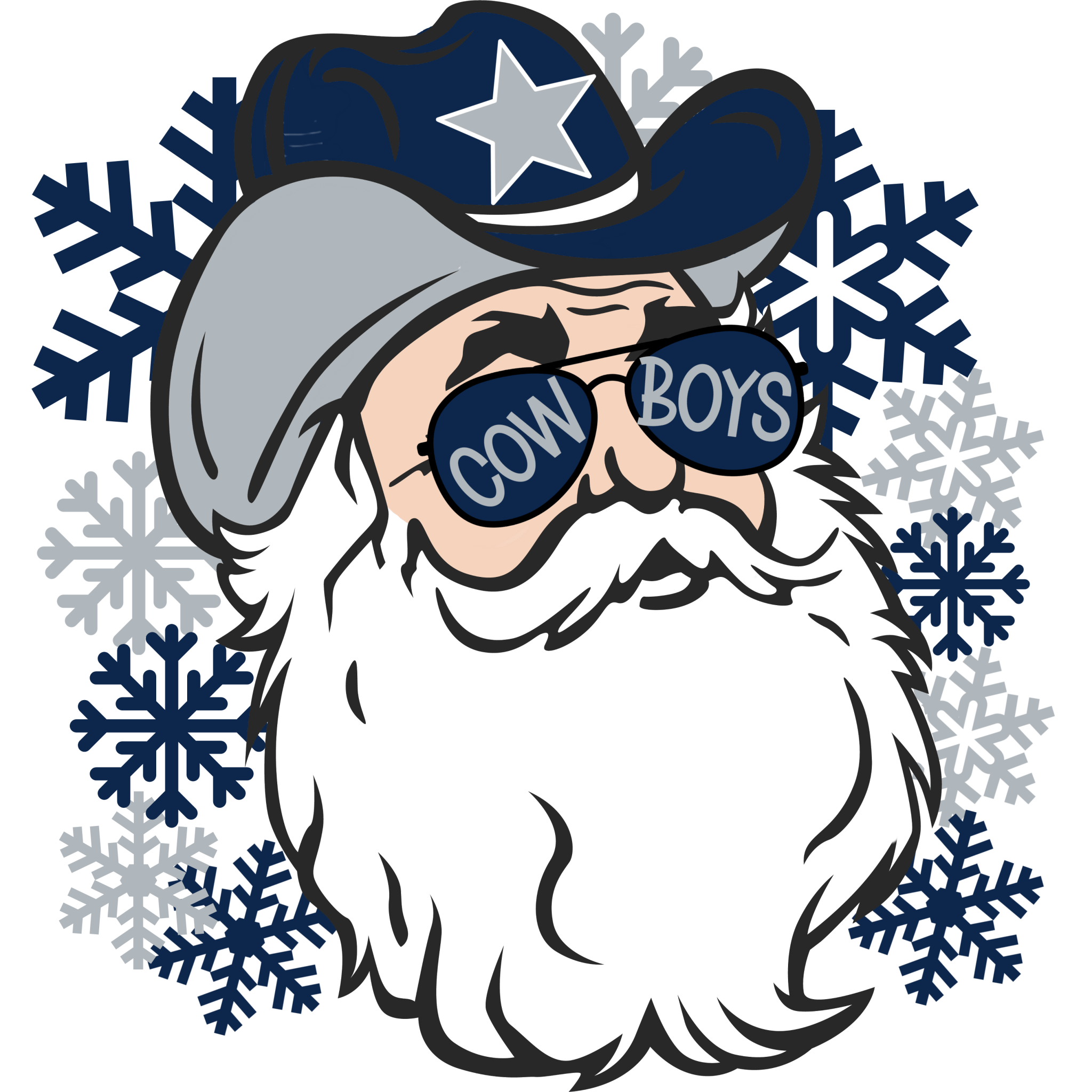 Dallas Cowboys Santa DTF Transfer - My Vinyl Craft