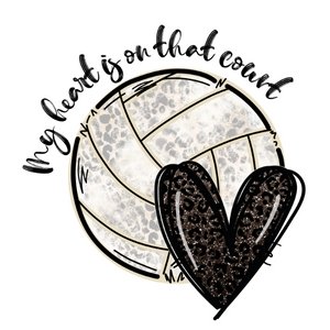 Heart is on the Court DTF Transfer - My Vinyl Craft