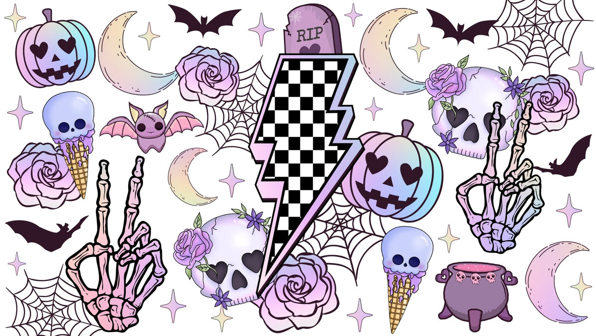 Pastel Halloween UV DTF Cup Wrap