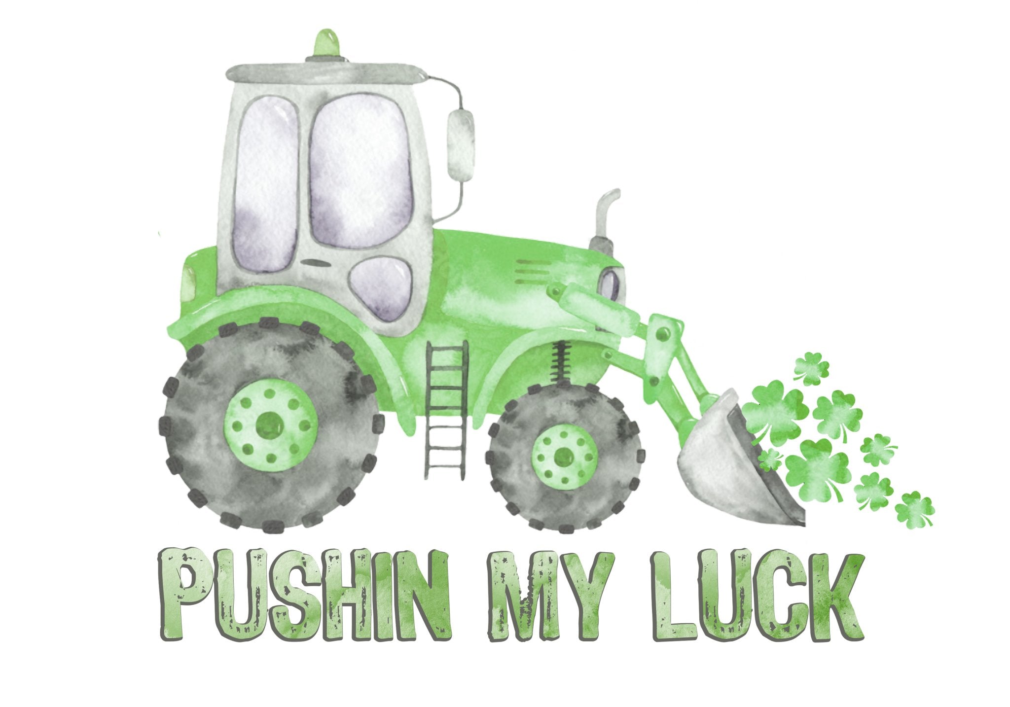Pushin My Luck Watercolor DTF Transfer - My Vinyl Craft