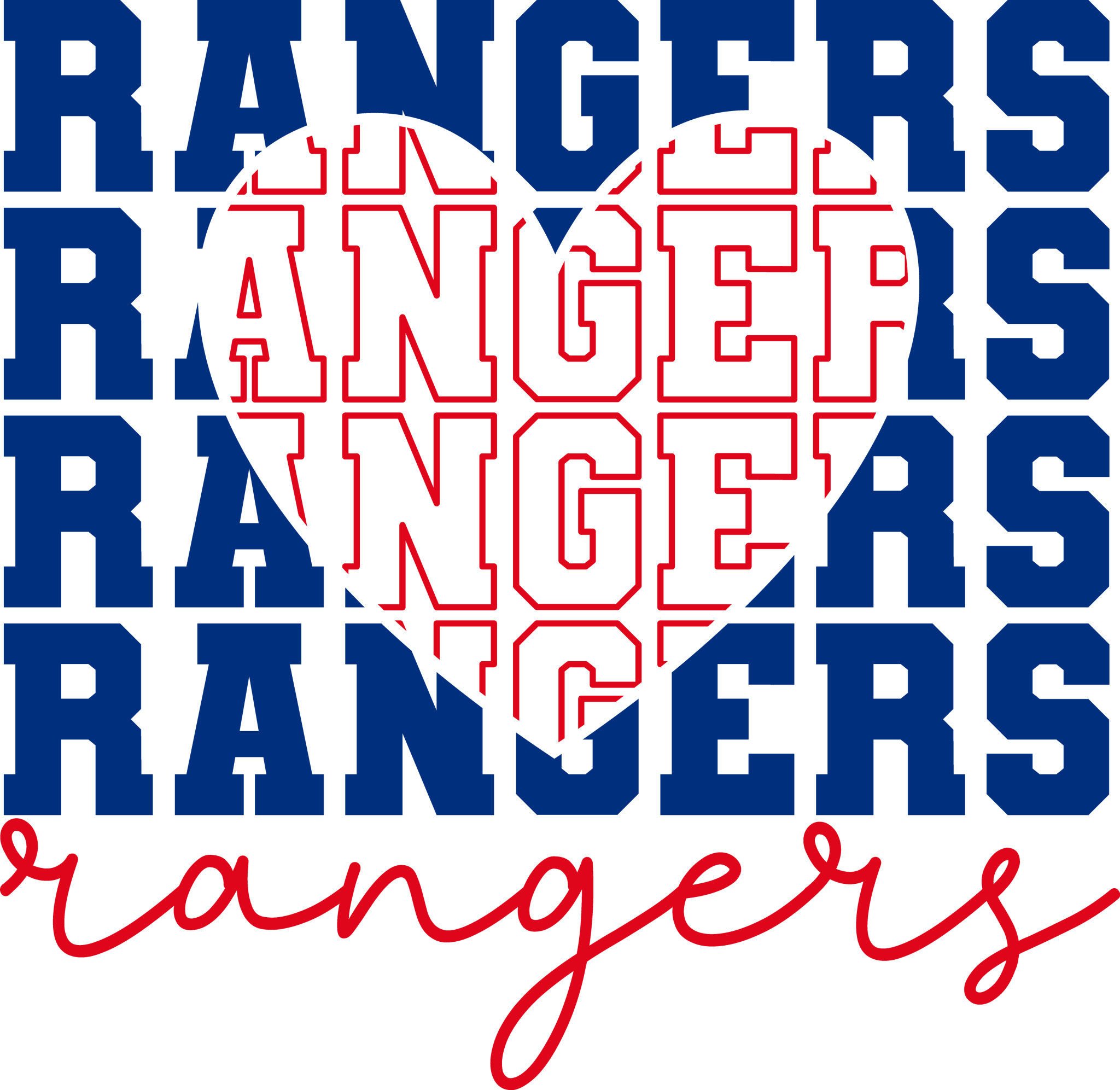 Rangers Bold DTF Transfer - My Vinyl Craft
