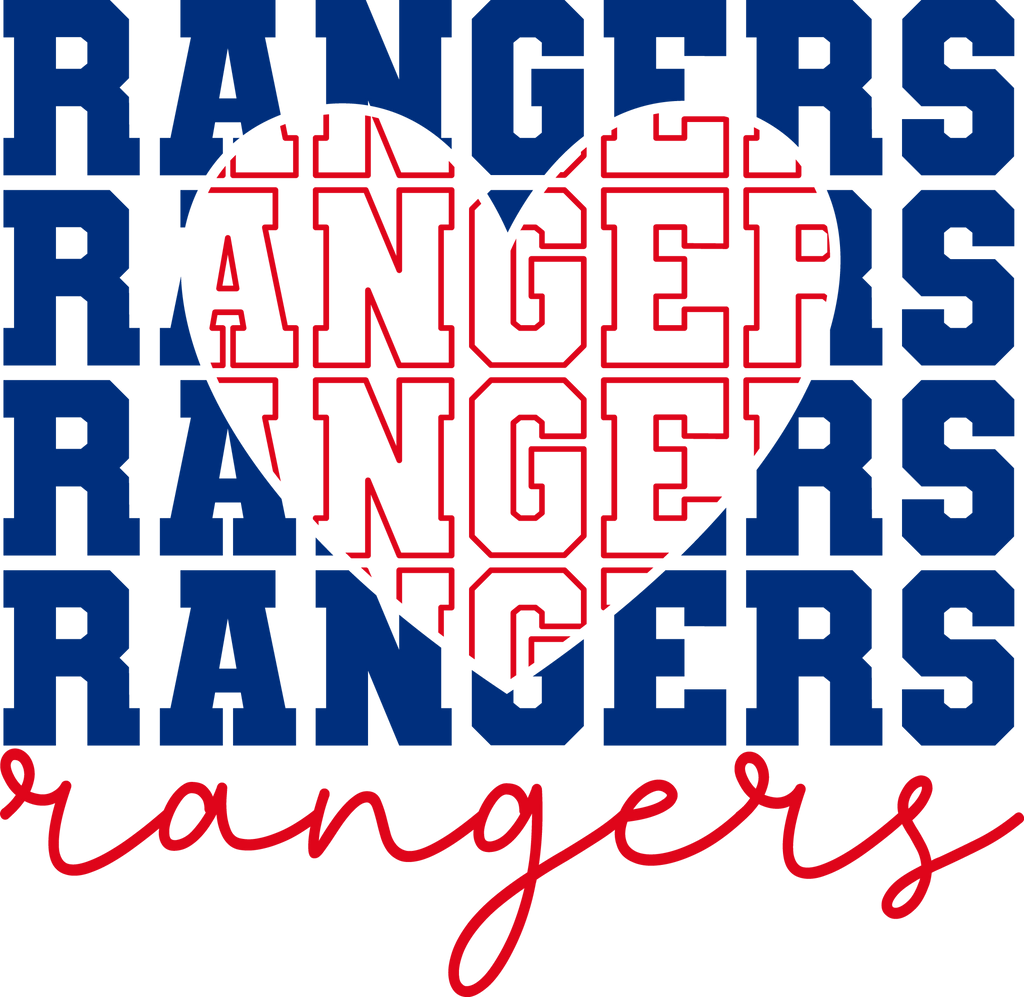 Rangers Bold DTF Transfer - My Vinyl Craft