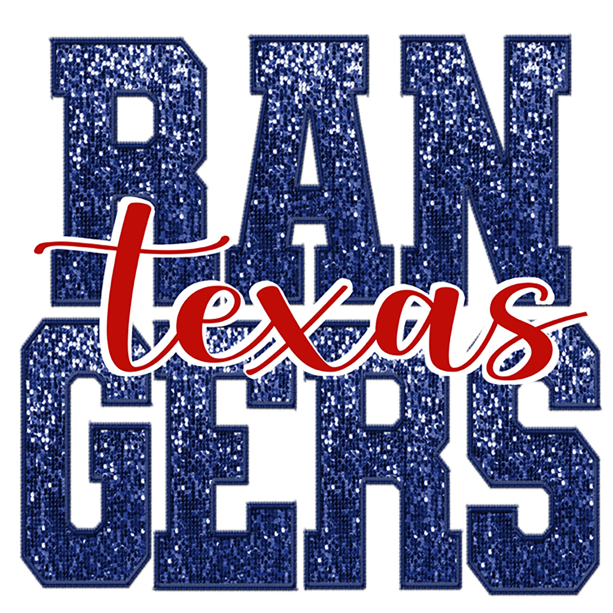 Rangers Sequin DTF Transfer - My Vinyl Craft