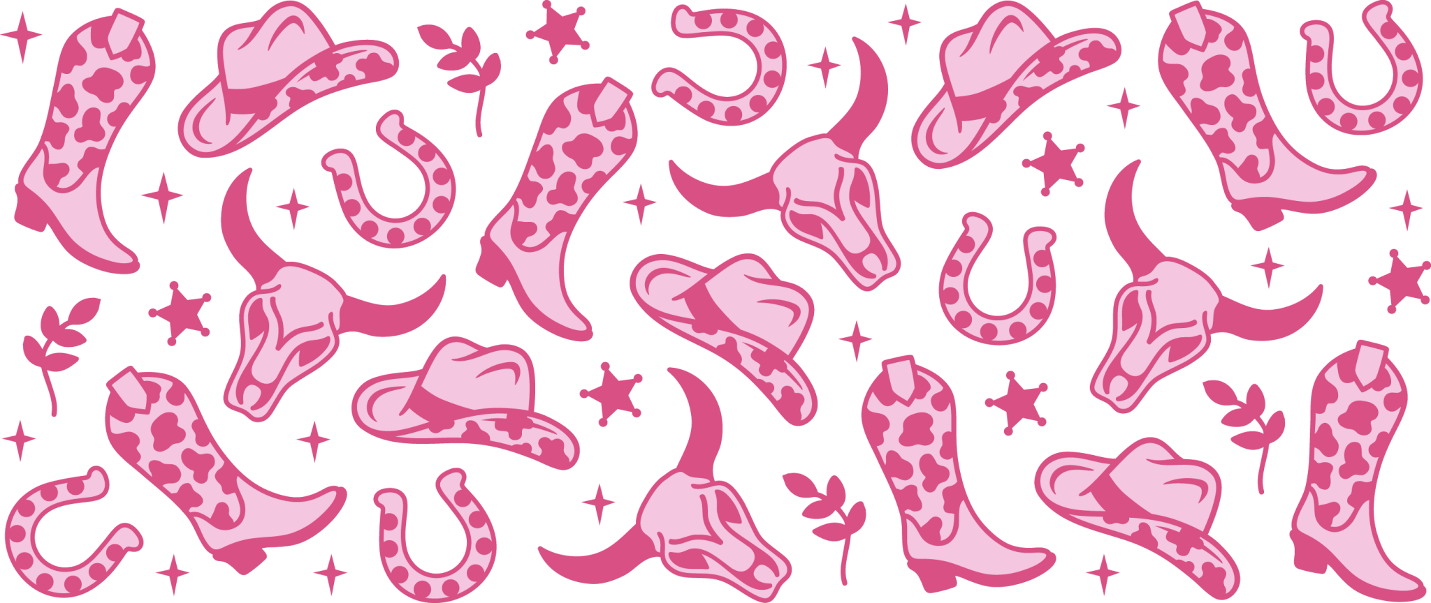 Western Pink UV DTF Cup Wrap - My Vinyl Craft