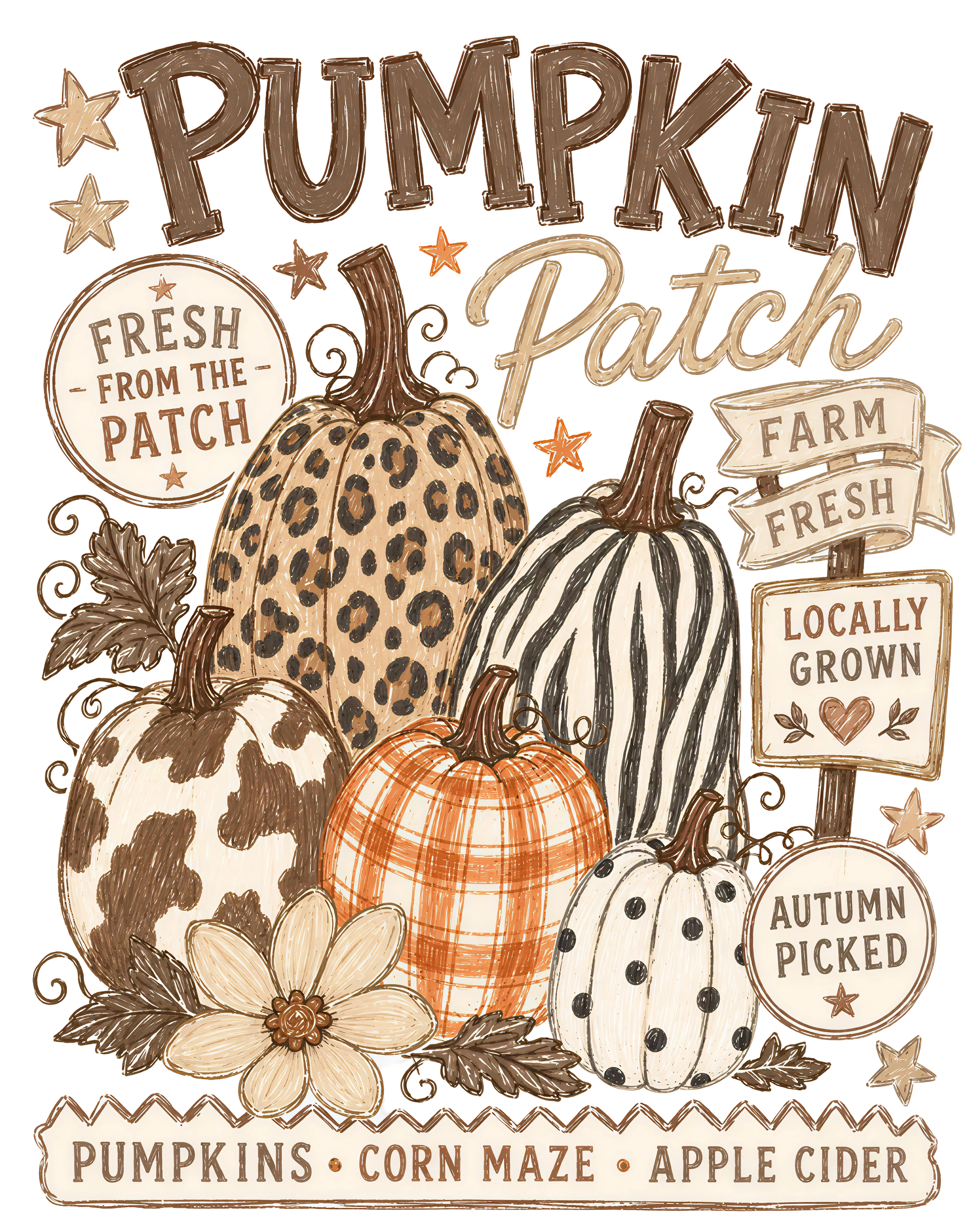 FL8 - Retro Pumpkin Patch DTF Transfer