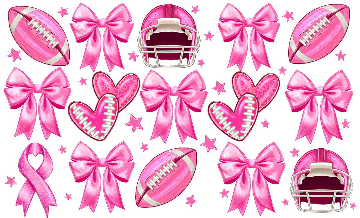 UV11-Pink Football UV DTF Cup Wrap