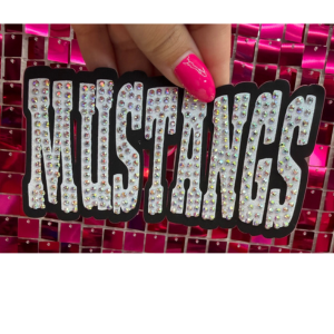 Mustangs Oversize Hat Rhinestone Transfer