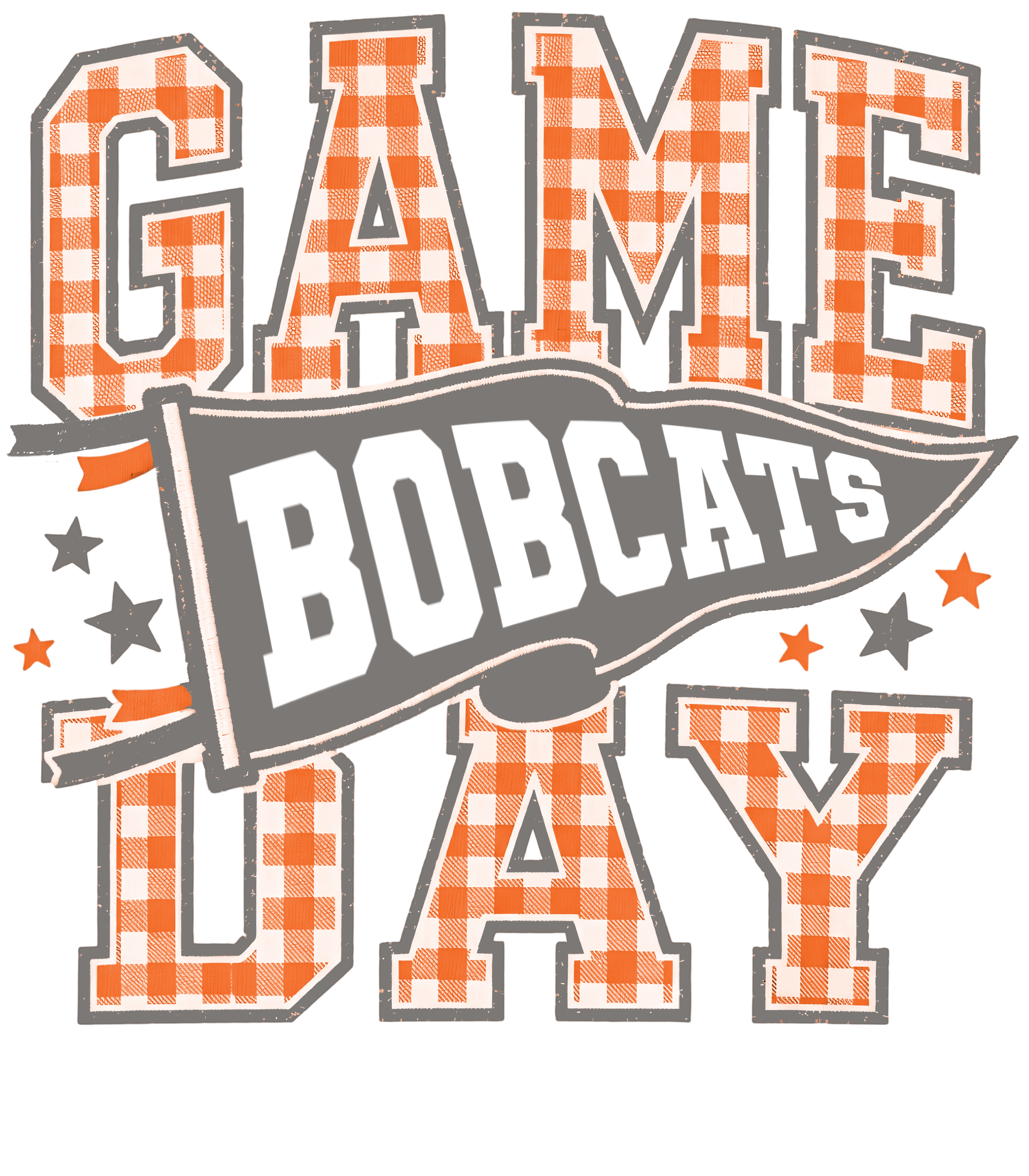 Bobcat Gingham DTF transfer
