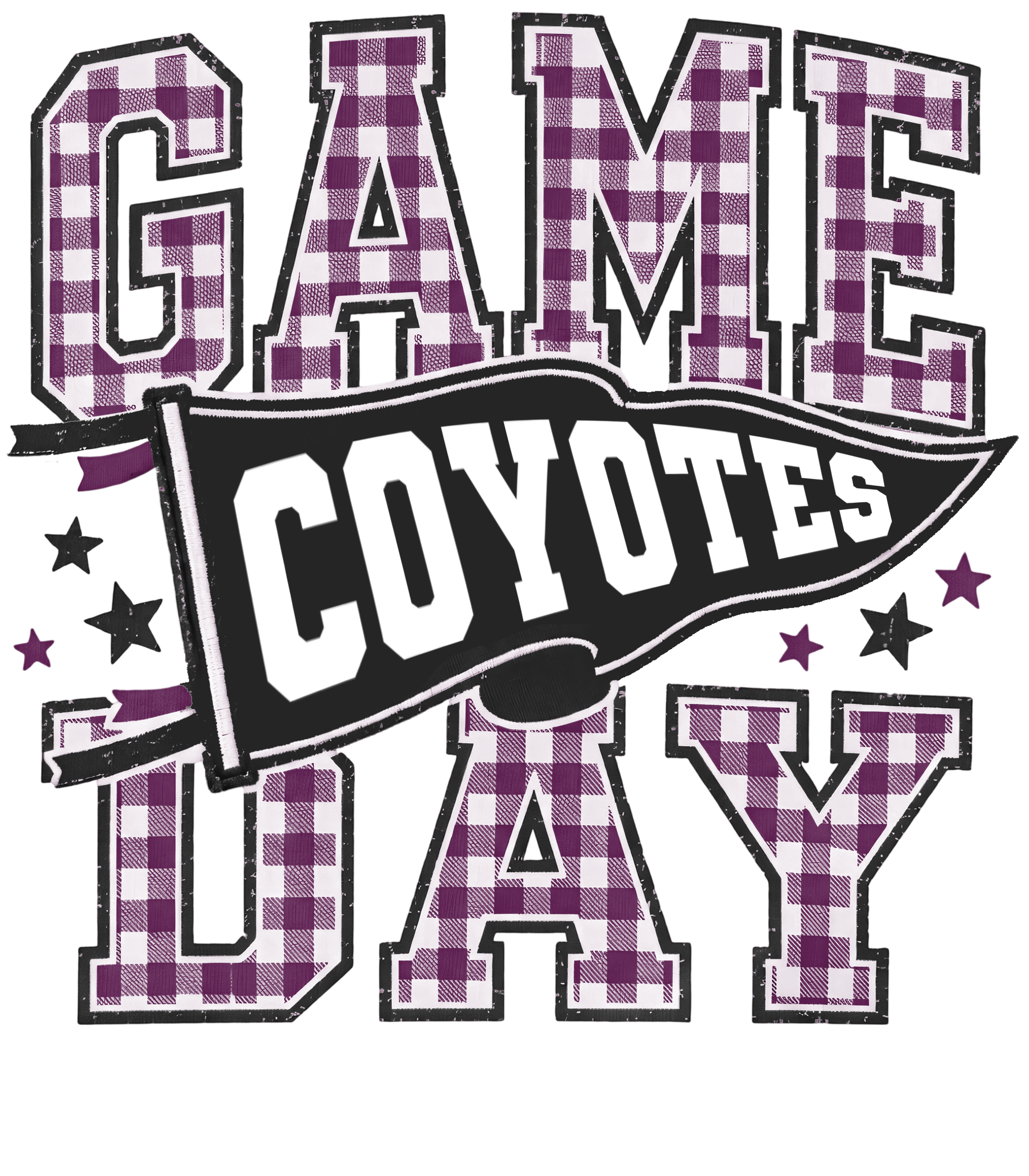 Coyotes Gingham DTF Transfer