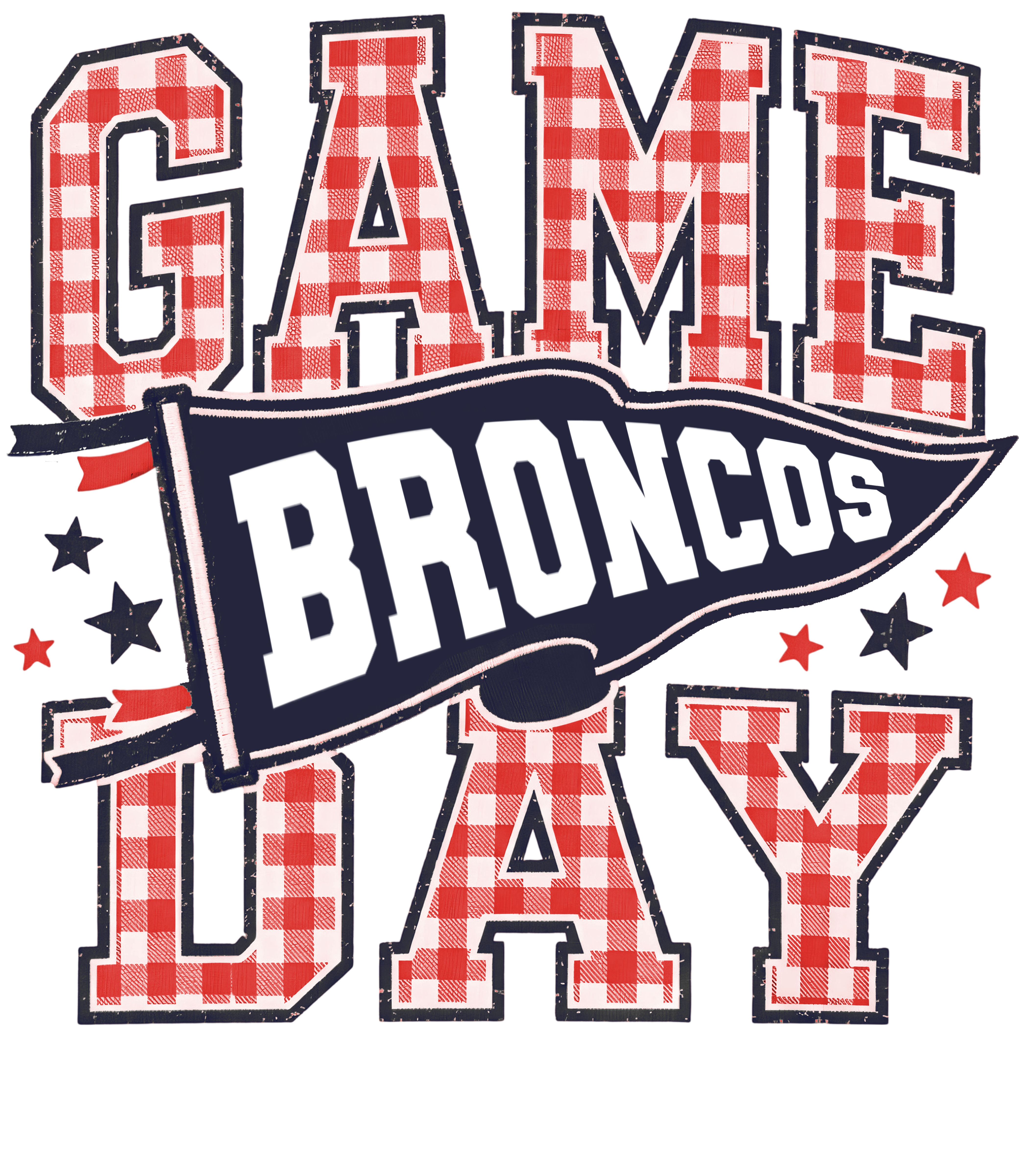Broncos Gingham DTF transfer
