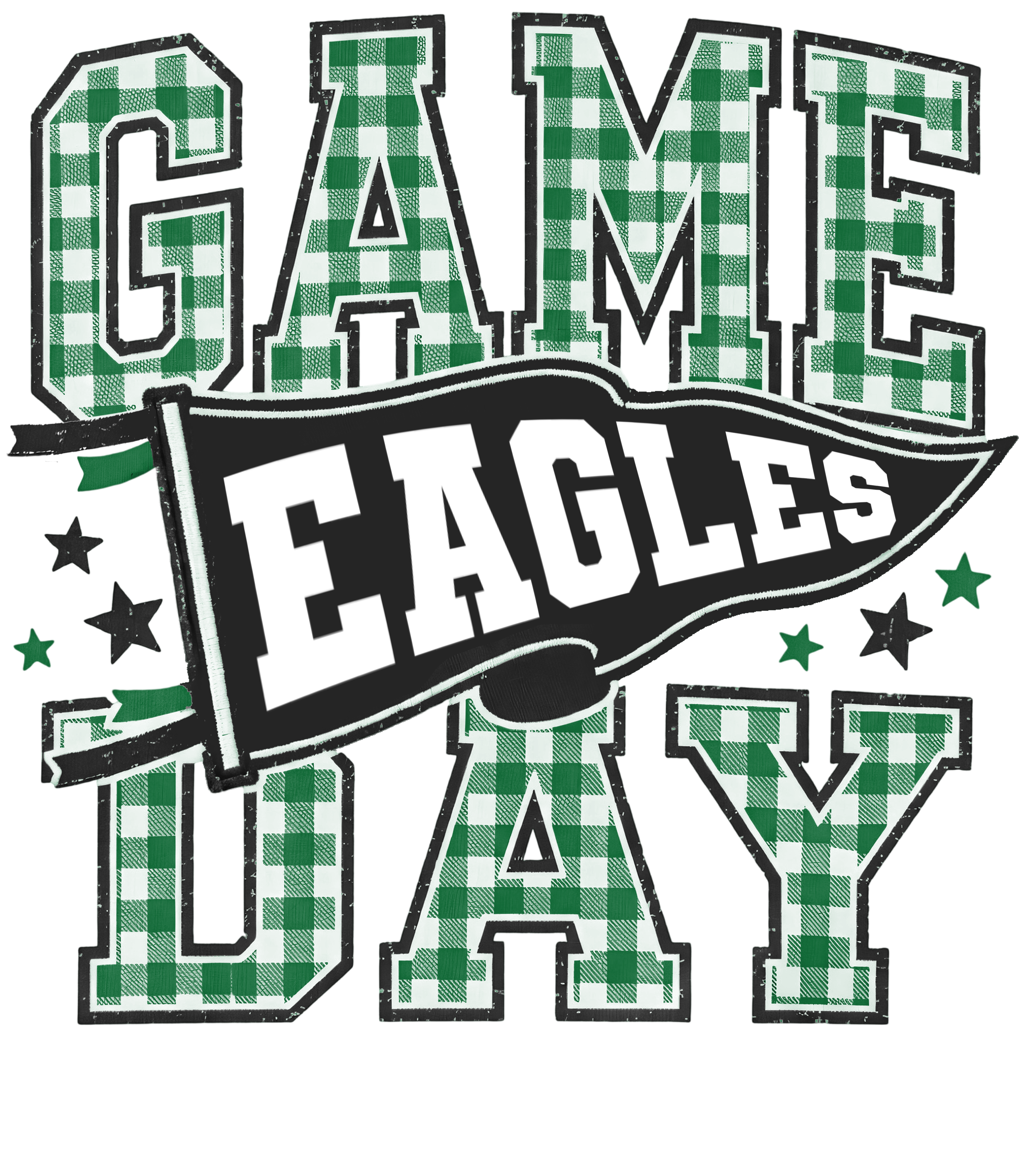 Eagles Gingham DTF Transfer