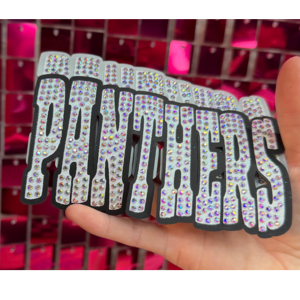 Panthers Oversize Hat Rhinestone Transfer