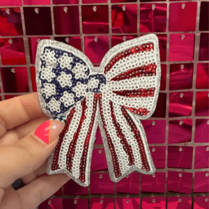 4th Of July Bow Iron On Patch - My Vinyl Craft