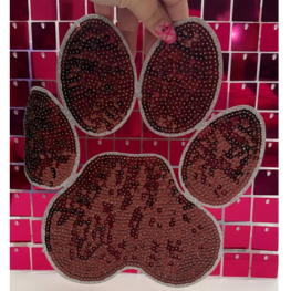 Maroon Paw Large Iron On Patch