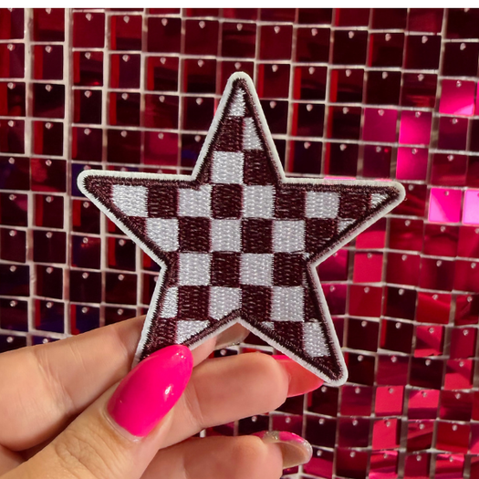 Checkered Stars  Iron on Patch