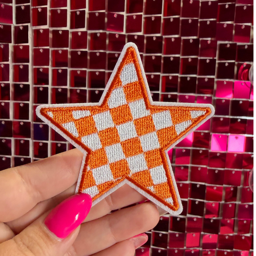 Checkered Stars  Iron on Patch
