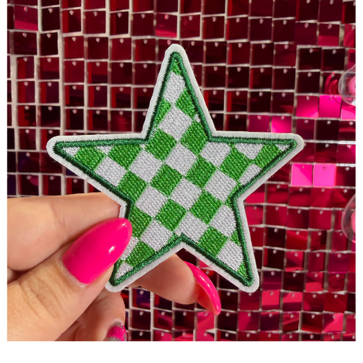Checkered Stars  Iron on Patch